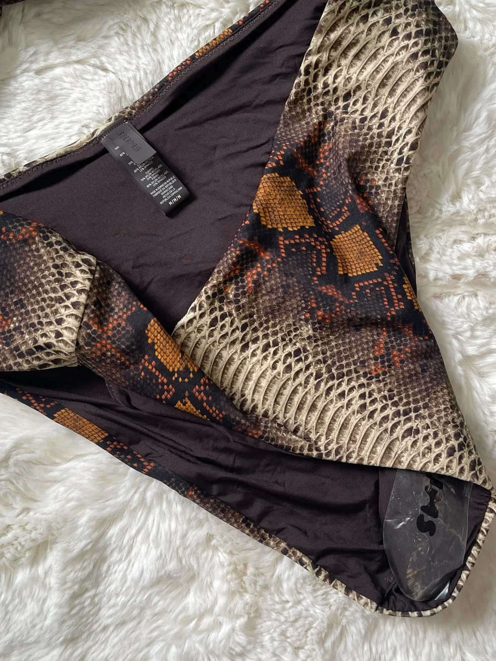 SKIMS Desert Snake Print High Leg Bikini Set – Top & Bottom – NWT Size M